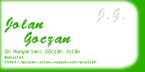 jolan goczan business card