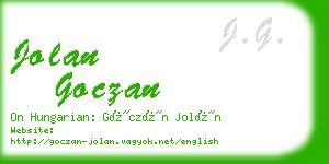 jolan goczan business card